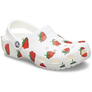 CROCS Vacay Vibes Classic Comfort White Clog Strawberry RARE Womens 10 Men’s 8